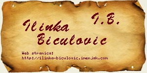 Ilinka Biculović vizit kartica